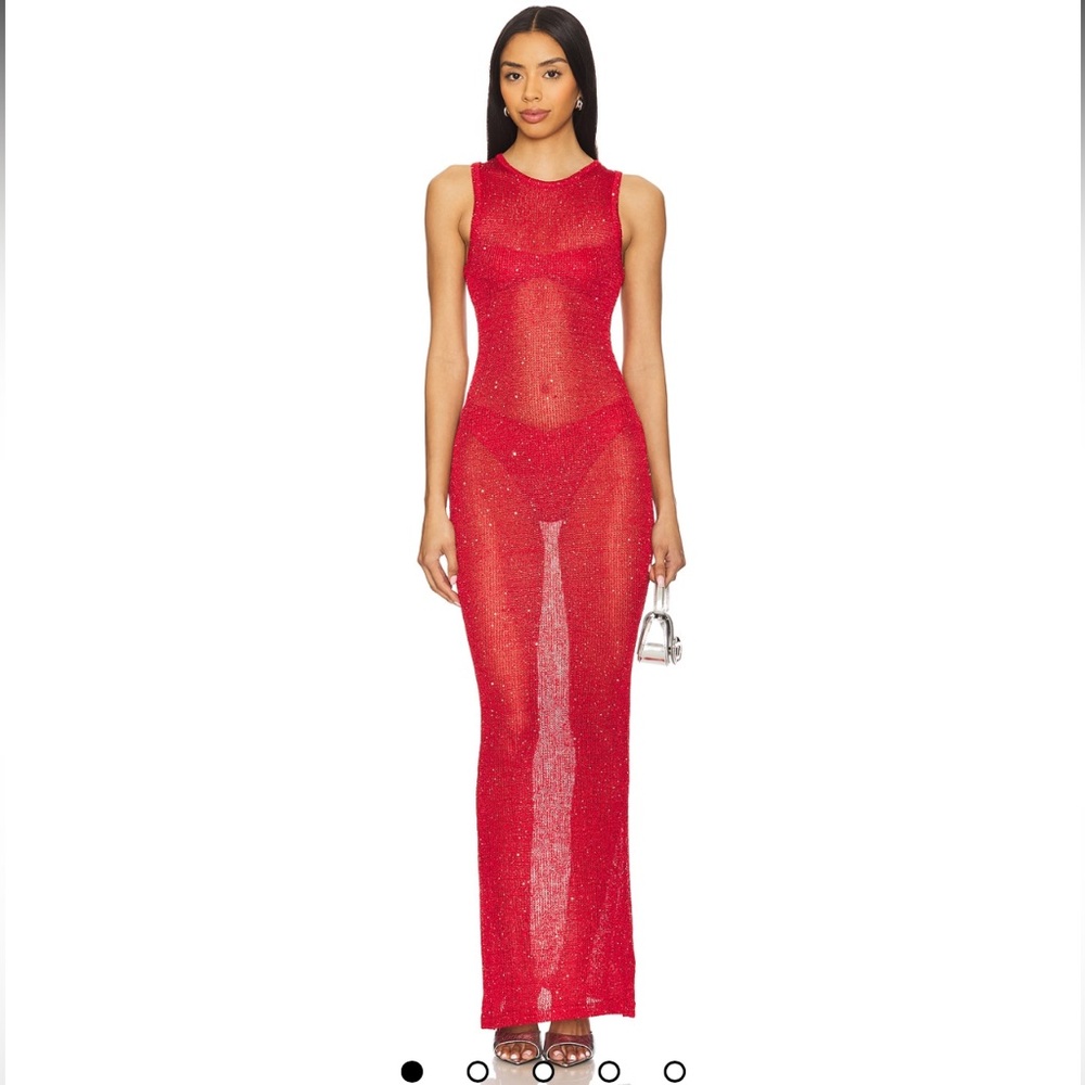 Superdown Alix Maxi Dress in Fire Red